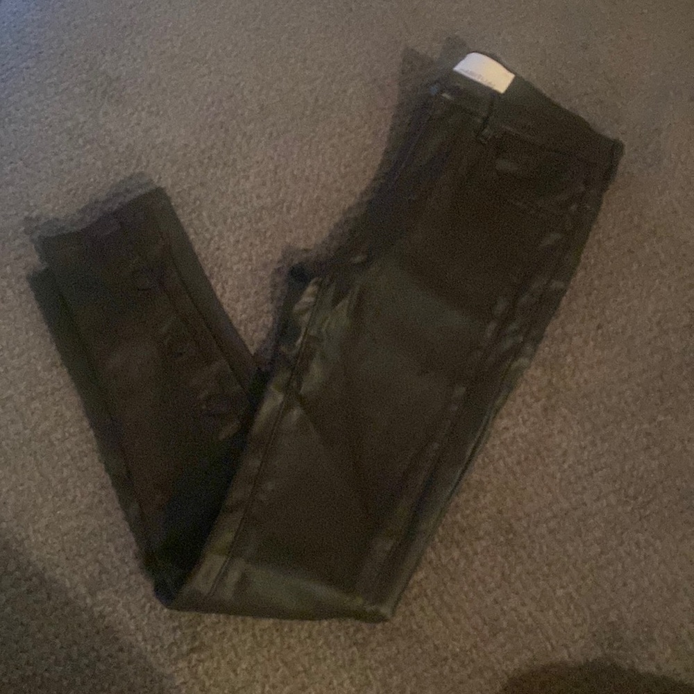 Girl leather pants.